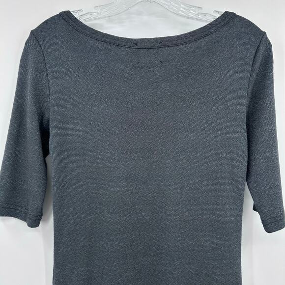 Michael Stars Anthropologie Gray 3/4 Sleeve Top Round Neck Classic Womens XS/S - Picture 9 of 10